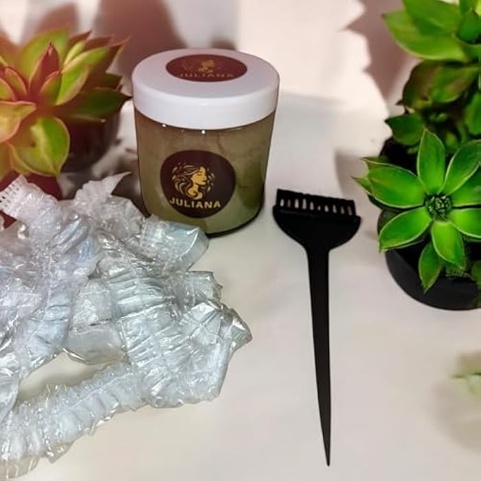 مجموعه العنايه بالشعر سدر فاخر للشعر و البشره مع فرشاة لوضع السدر و ٥ بونيه بلاستيك - Image 4